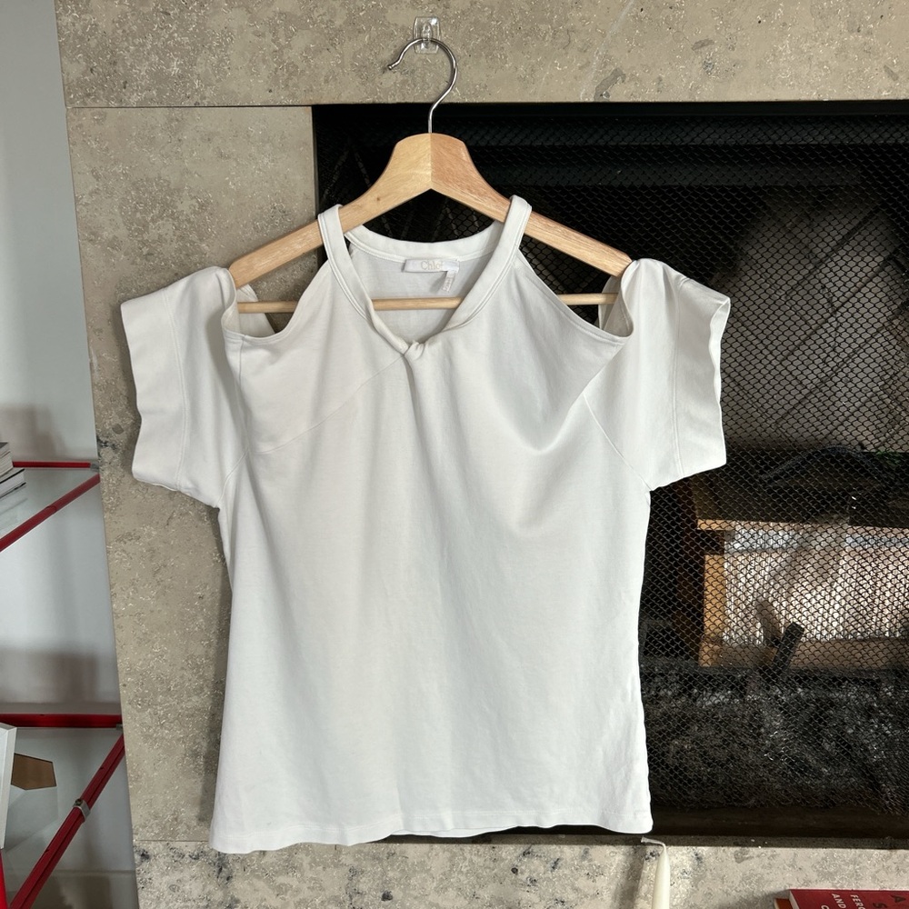 Chloé White Cold Shoulder  Top